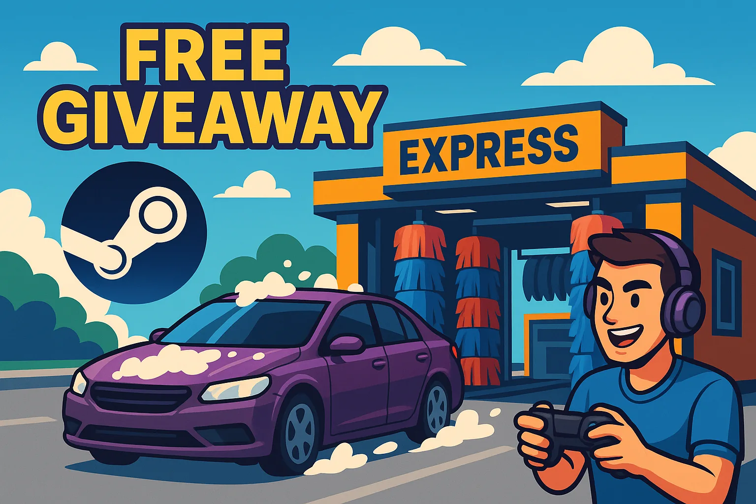 Free Giveaway: Win a Steam Key for Express Car Wash Simulator